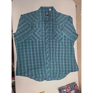 Vintage Pearl Snap Button Down Men’s Rock Canyon Big Man 18 1/2 Neck (BB2)